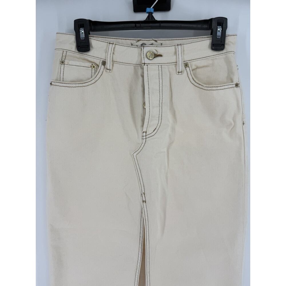 We the Free People Come As You Are Denim Maxi Skirt Wisp Cream Size 26 - Picture 3 of 11
